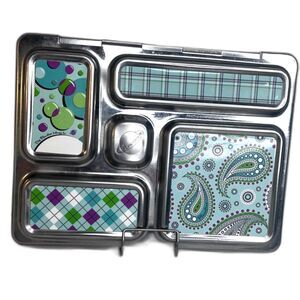 PLANET BOX Stainless Steel 5 Compartment Bento Box Lunch Box Rover Magnets